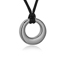 Minicremation Cremation Jewelry Urn Necklace for Ashes Stainless Steel Circle of Life Eternity Memorial Keepsake Urn Pendant for Ashes