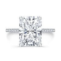 Kiara Gems 3.65 CT Radiant Infinity Accent Engagement Ring Wedding Eternity Band Vintage Solitaire Silver Jewelry Halo Setting Anniversary Praise Ring