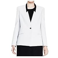 Women's Fitted Crop Jacket Palm Suiting Steam Grey New (4)