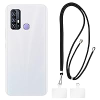 Vivo Z6 Case + Universal Mobile Phone Lanyards, Neck/Crossbody Soft Strap Silicone TPU Cover Bumper Shell for Vivo Z6 5G (6.57”)