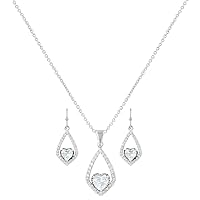Montana Silversmiths Women's Hearts On A Swing Jewelry Set Silver One Size