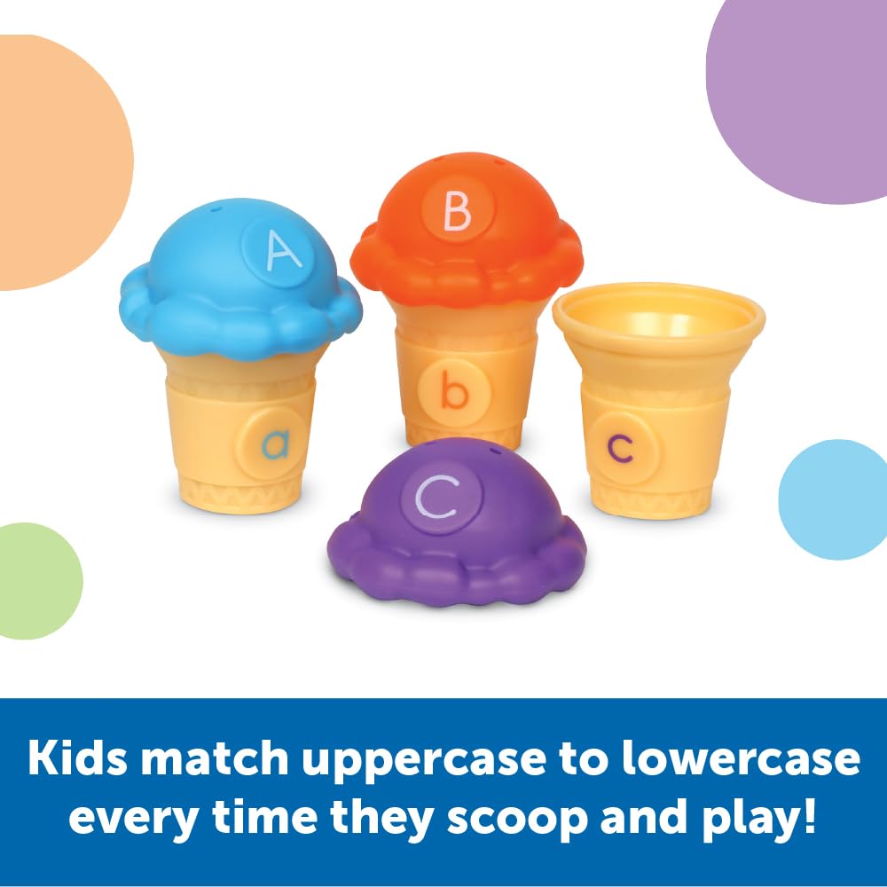 Learning Resources Mini Letter Scoops - Preschool Learning Toys for Kids Ages 3+, Stacking and Montessori Toys for Toddlers