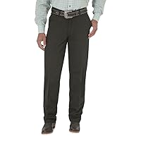 Wrangler Men's Flat Front Relaxed Fit Casual Pant, Black, 34W x 36L