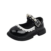Girls Tennis Shows Fashion Autumn Toddler and Girls Casual Shoes Thick Sole Round Toe Buckle Dress Noisy Shoes for Kids