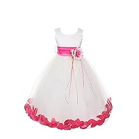 22 Colors Silk Bodice Communion Flower Girl Pageant Petal Dress Size Infant-14