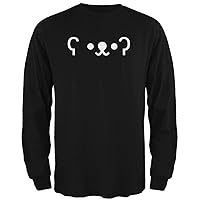 Old Glory Funny Emojicon Bear Black Adult Long Sleeve T-Shirt - 2X-Large