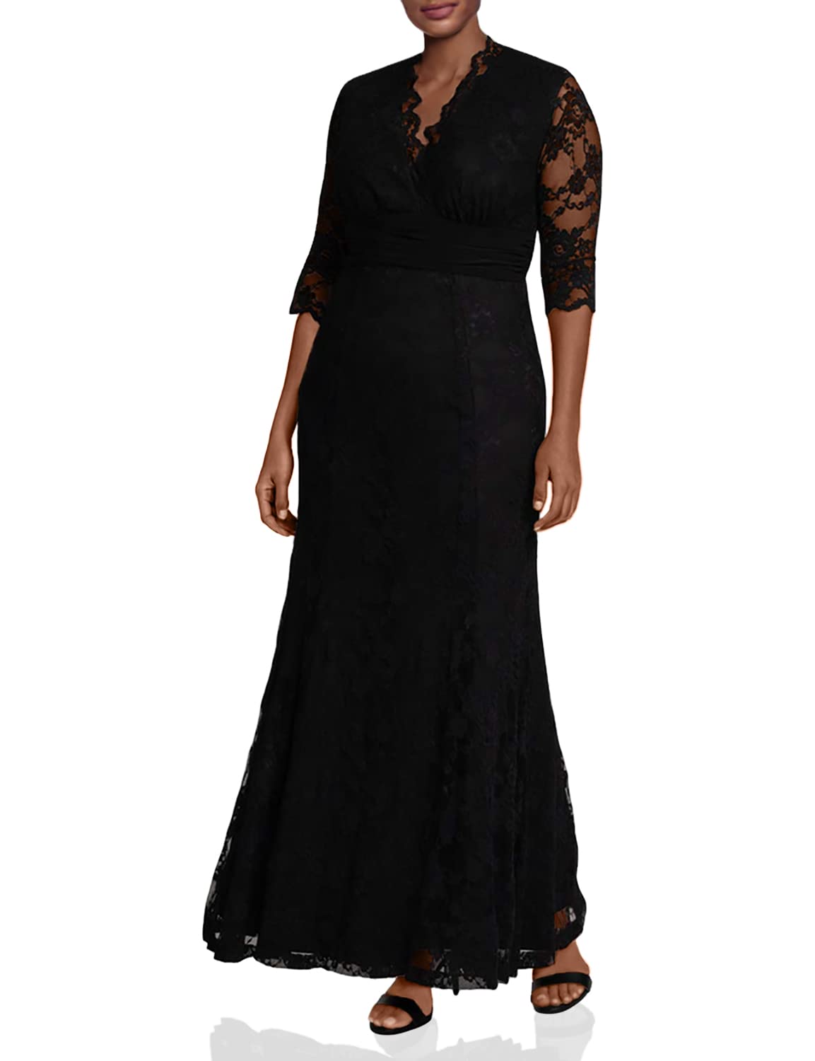 Kiyonna Women's Plus Size Screen Siren Lace Evening Gown