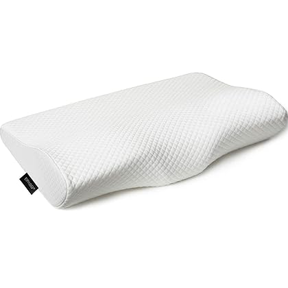 EPABO Contour Memory Foam Pillow Orthopedic Sleeping Pillows, Ergonomic Cervical Pillow for Neck Pain - for Side Sleepers, Back and Stomach Sleepers, Free Pillowcase Included (Firm & Queen)