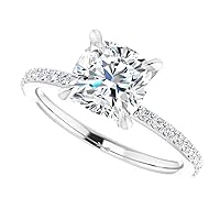 2 Carat Cushion Shaped Halo Engagement Rings for Women with Infinity Twist Shank Moissanite 10K 14K 18K Real Gold Wedding Band Gifts for Her Free Engraving
