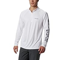 Columbia Men's PFG Terminal Tackle 1/4 Sleeve Zip Tee, Breathable, UV Sun Protection