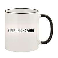 Tripping Hazard - 11oz Colored Handle and Rim Coffee Mug, Black