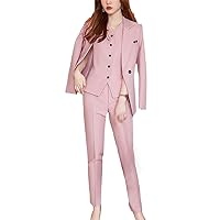 Pink Suit Female Spring Fashion Temperament Business Formal Dress Suit Trousers Work Tooling
