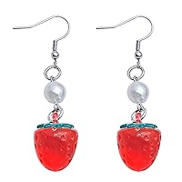 Dangle Earrings,Elegant Strawberry Drop Earrings Fashion Ear Jewelry Dangle Earrings Ear Pendants Ear Drops Suitable for Party Wear