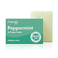 Natural Handmade Peppermint and Poppy Seed Soap 95g