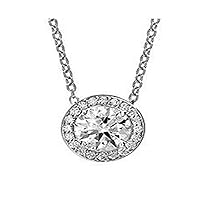 0.68 ct Ladies Round Cut Diamond Solitaire Pendant in 18 kt. With 16” Chain In 18 Karat White Gold