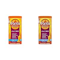 Metamucil, Daily Psyllium Husk Powder Supplement, Sugar-Free Powder, 4-in-1 Fiber for Digestive Health, Orange Flavored Drink, 114 teaspoons, 1.4 Pound (Pack of 2)