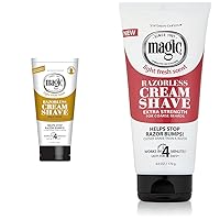 SoftSheen-Carson Magic Razorless Shaving Cream for Men Bald Head Maintenance 6 oz and Extra Strength for Coarse Beards 6 oz