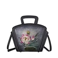 TJLSS Vintage Embossed Women Handbags Hand Painted Hualien Women Shoulder Bags (Color : A, Size : As the picture shows)