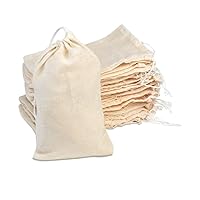 Natural pure cotton filter bags and drawstring bags can be used for tea bags, traditional Chinese medicine bags, soup bags, foot baths, spices, storage bags, etc (20, 10 * 15cm（3.9 * 5.9 in）)