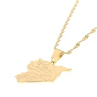 Stainless Steel SYRIA Map Flag Pendant Necklaces Syrians Jewelry