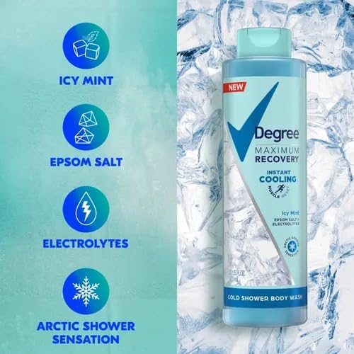 Degree Maximum Recovery Icy Mint Epsom Salt + Electrolytes Body Wash 22 fl oz