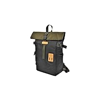 2-Tone Rolltop Backpack - Black Olive Outdoor Daypack Everyday Office Workout Gym, HFC-9031-BOL-P