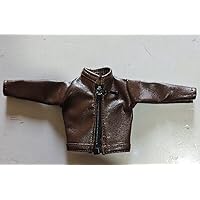 1/12 Scale Male Sodier Brown PU Leather Jacket Model for 6'' Figure