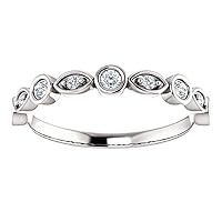 Bezel Set Stackable Wedding Band, Round Cut 0.28CT, Colorless Moissanite Band, 925 Sterling Silver, Engagement Ring, Wedding Gift, Perfact for Gift Or As You Want