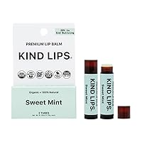 Kind Lips Lip Balm - Nourishing & Moisturizing Lip Care for Dry Lips Made from Shea Butter, Beeswax with Vitamin E |Sweet Mint Flavor | 0.15 Ounce (Pack of 2)