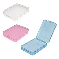3Pcs Portable Travel Cotton Pad Holder Cotton Swab Box Dispenser Small Cosmetic Pad Container Dental Floss Box Cosmetic Sponge Storage Box with Transparent Lid Case