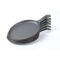 cast iron fajita pan with bamboo tray and handle holder