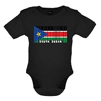 South Sudan Barcode Style Flag - Organic Babygrow/Body suit