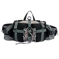 Outdoor Fanny Pack Hiking Waist Bag with Water Bottle Holder for Motorcycling Hiking Traveling Black, waist bag