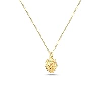 14K Real Gold Animal Necklace, Minimalist Lion Head Necklace, Dainty initial Lion Pendant, Lion Head Pendant, Lion Necklace