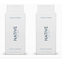Native Body Wash Contains Naturally Derived Ingredients | For Women & Men, Sulfate, Paraben, & Dye Free Leaving Skin Soft and Hydrating | Sea Salt & Cedar 18 oz - 2 Pk