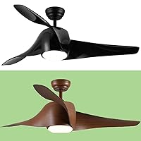 Black Ceiling Fan with Light, 52 inch Ceiling Fans with Lights and Remote/APP Control, Dimmable Ceiling Fan for Bedroom Living Room Indoor, 6 Speeds, Noiseless Reversible DC Motor
