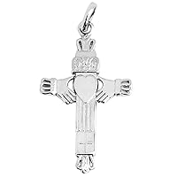 CROSS WITH CLADDAGH WHITE GOLD - Gold Purity:: 10K