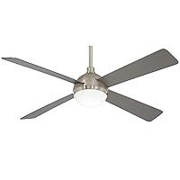 MINKA-AIRE F623L-BS/BN Orb 54 Inch Ceiling Fan with Integrated 16W LED Light in Brushed Steel/Brushed Nickel Finish