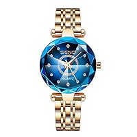 Gosasa Women's Watches Crystal Diamond Quartz Analog Female Watches Luminous Waterproof Stainless Steel Casual Dress Lady Wrist Watches Rose Gold Silver Gold