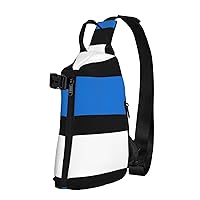 Flag Of Estonia Print Cross Bag Casual Sling Backpack,Daypack For Travel,Hiking,Gym Shoulder Pack