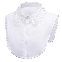 Lady Shirt False Collar Lace Half Shirt Detachable False Faux Collar Cuff Cotton Choker Tie