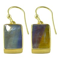 Choose Your Natural Octagon Silver 18k Gold Plated Earring For women Girl Faceted Cabochon Cut