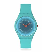 Swatch Unisex Casual Blue Watch Bio-sourced Material Quartz Radiantly Teal