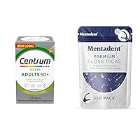 Centrum Silver Multivitamin 125 Ct and Mentadent Premium Floss Picks 150 Ct Bundle