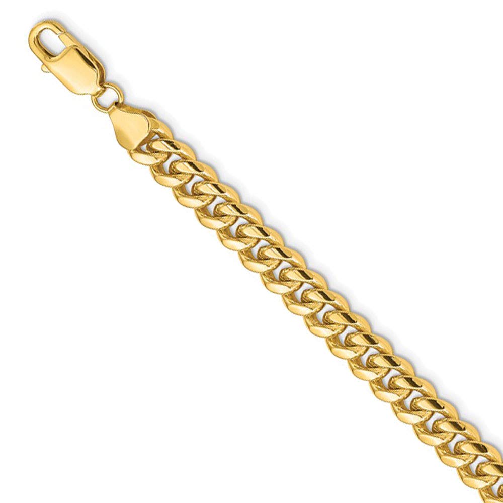 The Black Bow 6.75mm, 14k Yellow Gold, Miami Cuban (Curb) Chain Necklace
