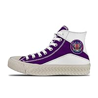 Popular graffiti-02,Purple Custom high top lace up Non Slip Shock Absorbing Sneakers Sneakers with Fashionable Patterns