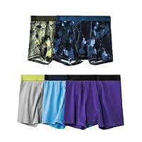 All in Motion Boys' 5pk Printed and Solids Cotton Blend Boxer Briefs -