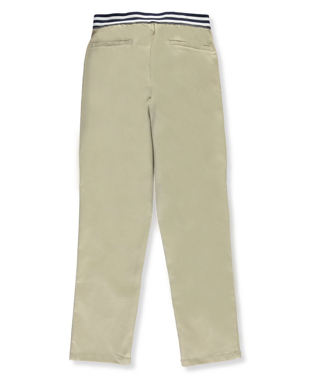 French Toast Little Girls' Pull-On Contrast Waist Pants (Sizes 4-6X) - Khaki,