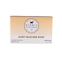 Dionis Goat Milk Skincare 6oz Milk & Honey Scented Hand & Body Bar Soap - Moisturize, Restore, For All Skin Types, Non Greasy, No Residue - Cruelty Free Made In The USA - Paraben Free Formula