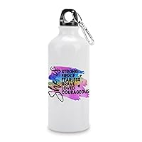 Sports Water Bottle 20oz Team Water Bottles She Is Strong Fierce Picnics Water Bottles with Hanging Buckle for Workouts Customized Independence Day Gifts for Beach Goers Traveller
